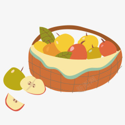 简单篮子美味水果篮子卡通矢量图高清图片