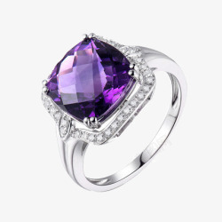 紫色宝石戒指实物图素材