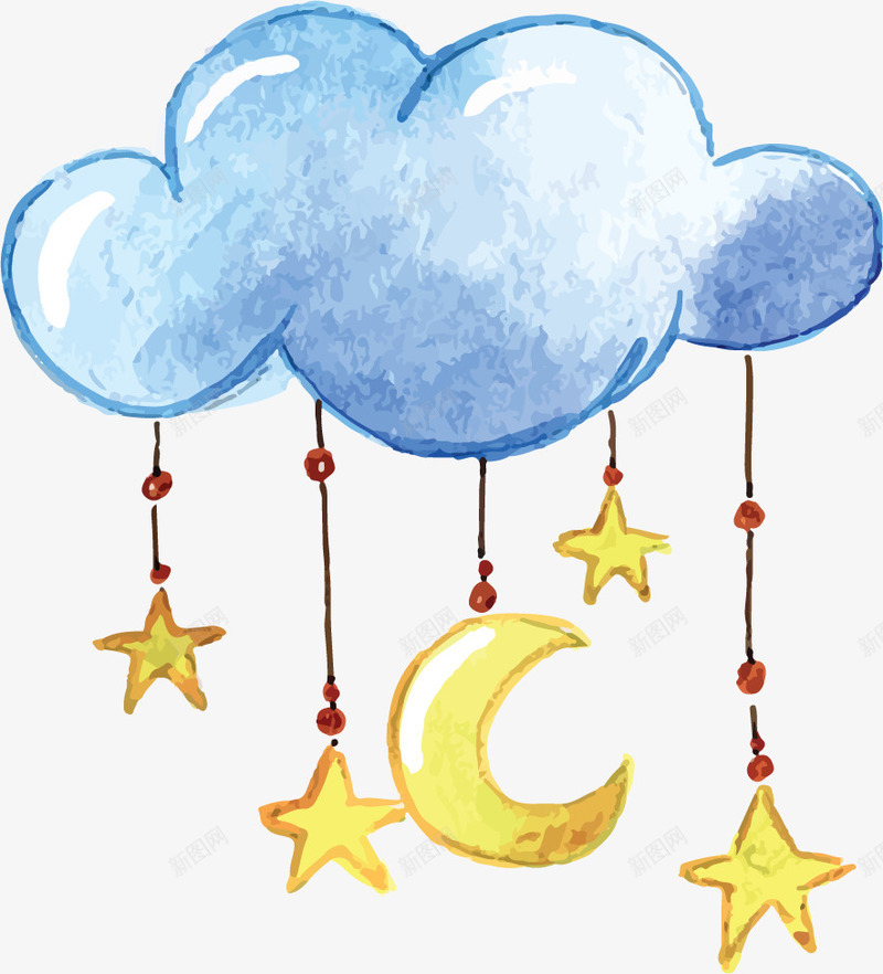 创意水彩云朵星星插画装饰png免抠素材_新图网 https://ixintu.com 云朵 儿童 卡通 墙纸 星星 水彩 水彩云朵 贴纸