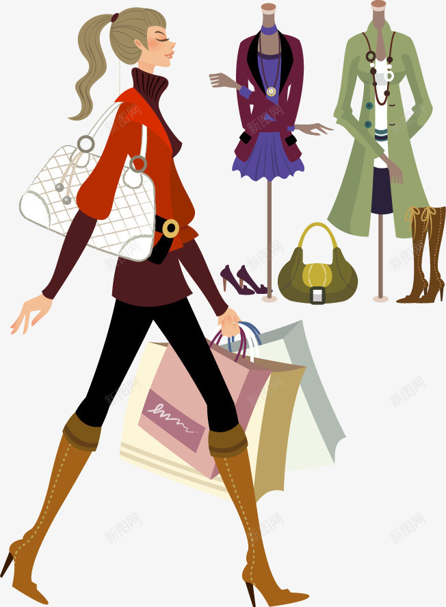 服装店买衣服的时尚女人png免抠素材_新图网 https://ixintu.com 买衣服的时尚女人 时尚女人 服装店 服装店买衣服的时尚女人 穿出时尚