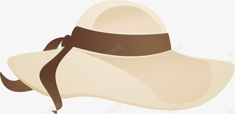 的女士遮阳帽矢量图ai免抠素材_新图网 https://ixintu.com 丝带 优雅 女士 棕色 遮阳帽 矢量图