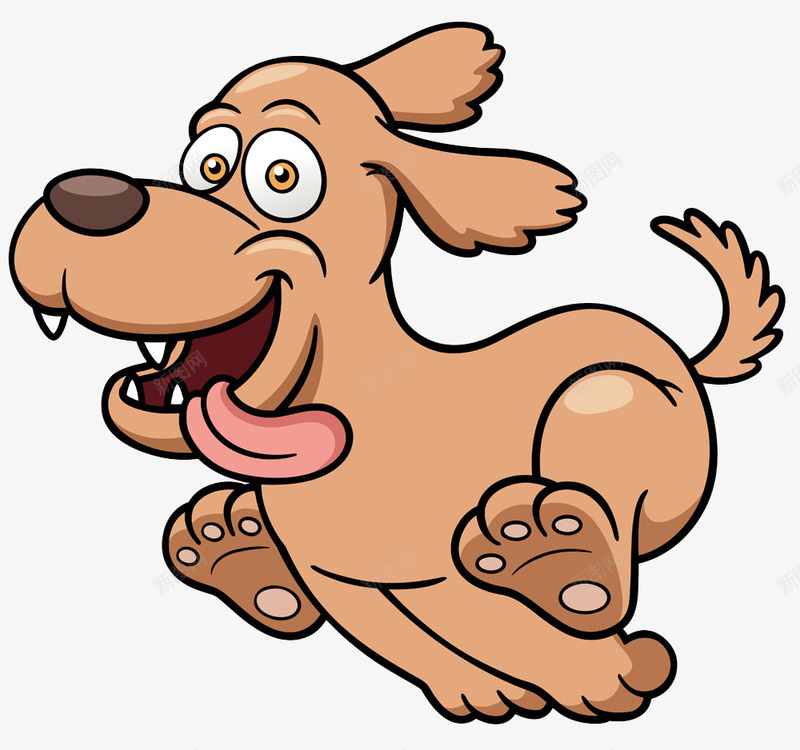 奔跑的小狗png免抠素材_新图网 https://ixintu.com 卡通 可爱 吐舌的小狗 小狗 手绘 狗狗