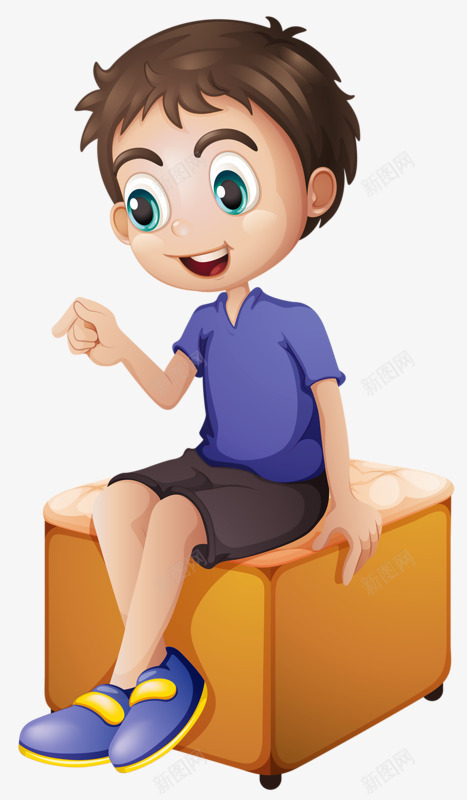 坐在凳子上的小男孩png免抠素材_新图网 https://ixintu.com 儿童 凳子 卡通 座椅 蓝色