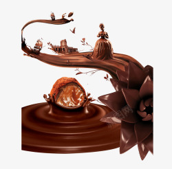 艾蜜莉松露型黑巧克力棕色松露巧克力黑巧克力高清图片