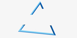 手绘立体方块蓝色三角形背景高清图片