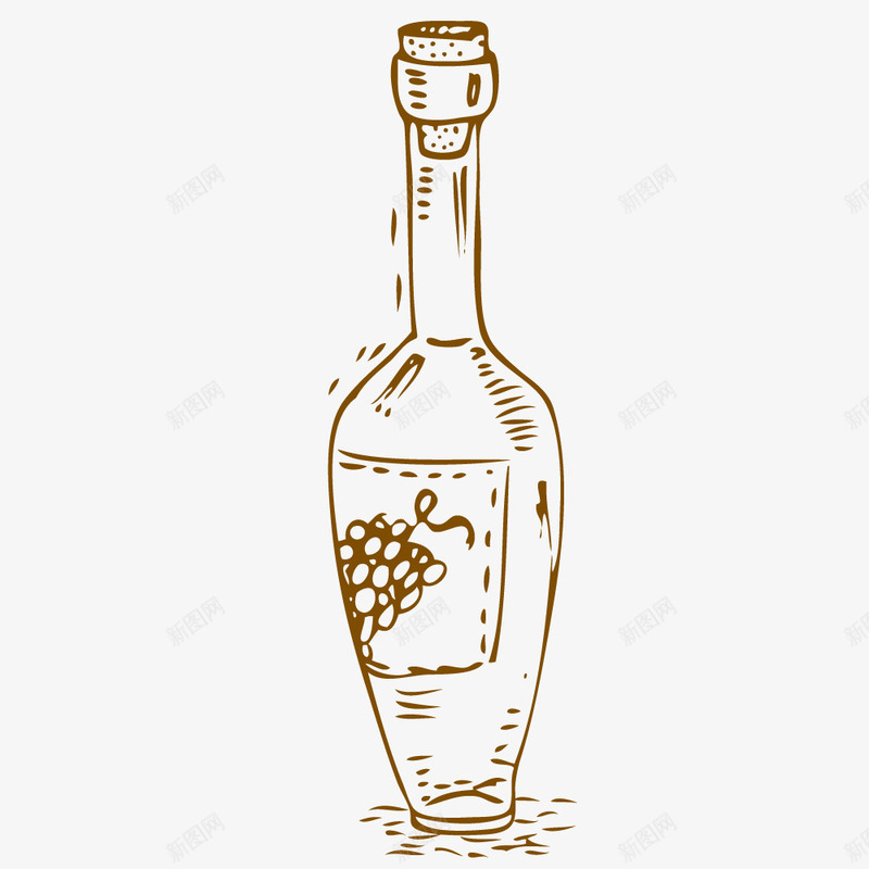 葡萄酒瓶西餐厅宣传用手绘图标png_新图网 https://ixintu.com AI格式 图标 瓶子 线性图标 美食 葡萄酒瓶 轮廓图 食物 食物图标 餐具 餐具图标