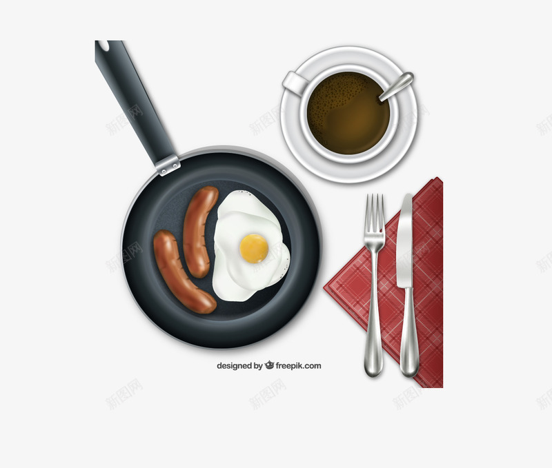 美味早餐俯视图免费下png免抠素材_新图网 https://ixintu.com 刀叉 咖啡 早餐 火腿 简单 美味