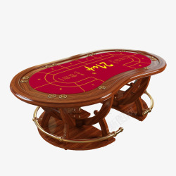 椭圆形桌子棕色椭圆形桌面赌博桌高清图片