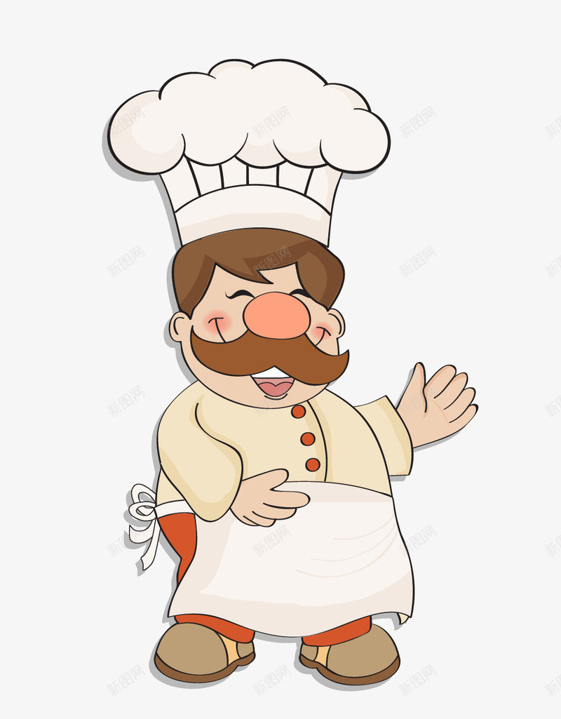 戴帽子的厨师卡通png免抠素材_新图网 https://ixintu.com 卡通人物 卡通厨师 矢量厨师 餐饮卡通