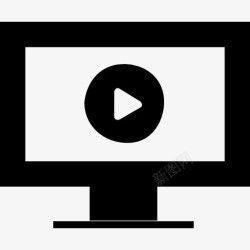 视频显示器计算机游戏界面符号视频或演示图标高清图片