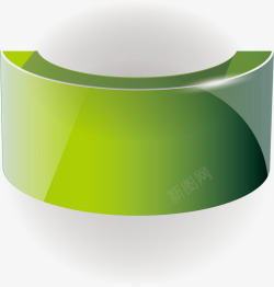 白色半透明绿色立体半圆高清图片