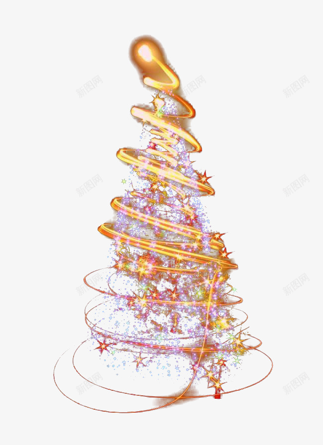 圣诞树发光png免抠素材_新图网 https://ixintu.com 亮的 光束 发光 圣诞树 夜晚 手电筒光束