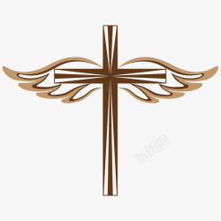 粗放粗犷耶稣十字架装饰插画矢量图高清图片