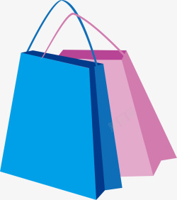 简单购物袋手绘彩色购物袋矢量图高清图片