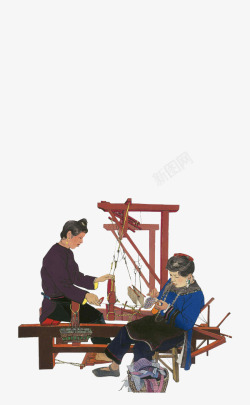 娆纺传统工艺织纺高清图片