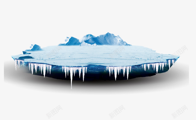 冰山岛屿psd免抠素材_新图网 https://ixintu.com 冰山岛屿夏天素材 模型