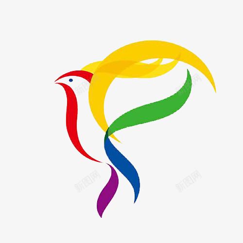 鸟的形状的艺术节标志图标png_新图网 https://ixintu.com logo 五色 标志 紫 红 绿 艺术节 艺术节logo 蓝 鸟的形状 黄