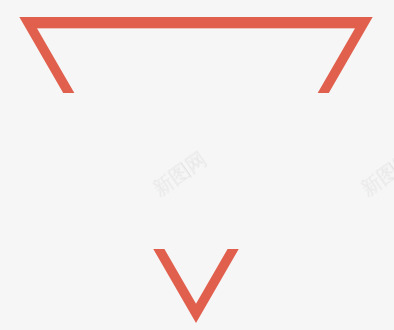 红色倒三角形png免抠素材_新图网 https://ixintu.com 倒三角 新图网 红色 红色线框 线条 边框