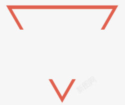 倒三角纸质边框红色倒三角形高清图片