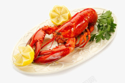 美味的龙虾柠檬沙拉卤虾大龙虾美食元素高清图片