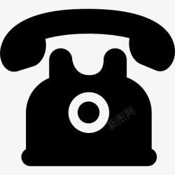 旧的工具电话黑色复古的标图标高清图片