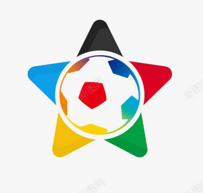 运动足球赛五角星标徽图标图标