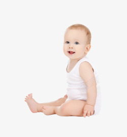 微笑宝宝开心坐着的宝宝高清图片