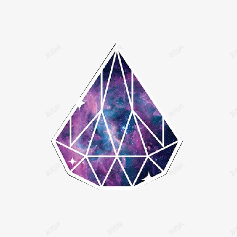 星空钻石png免抠素材_新图网 https://ixintu.com 紫色 耀眼 钻石 饰品