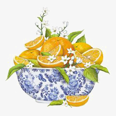 橙子果盘png免抠素材_新图网 https://ixintu.com 夏天 手绘 果盘 橙子 水果 青花盘子 鲜橙