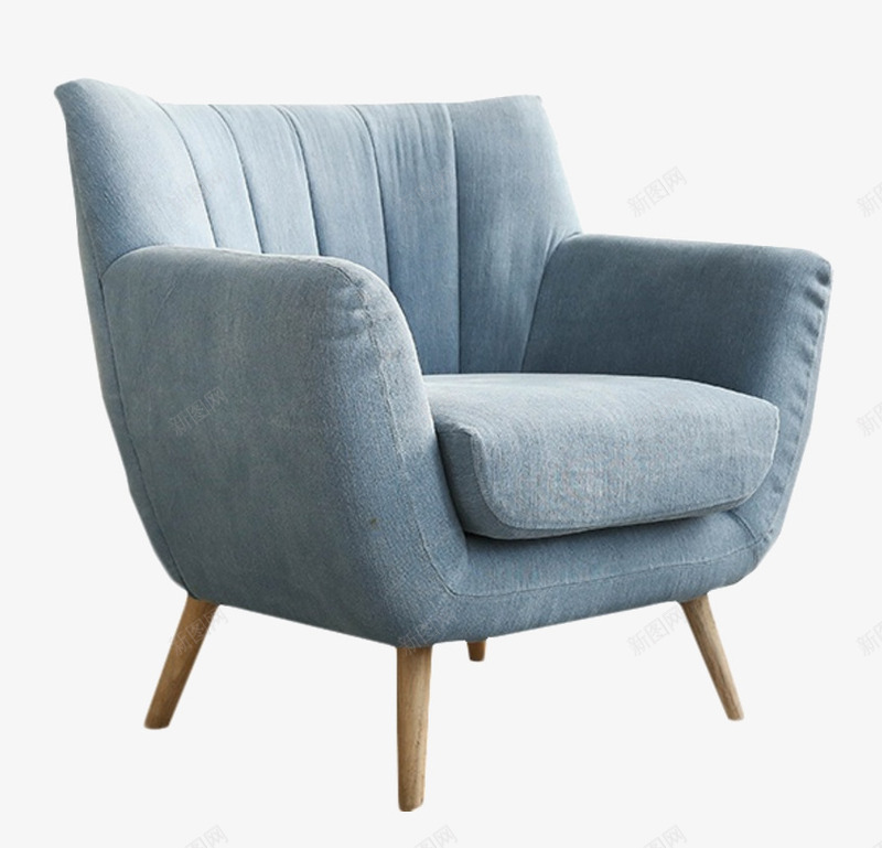 淡蓝色的舒适沙发png免抠素材_新图网 https://ixintu.com 产品实物 北欧家居 单人沙发 坐垫 家具 淡蓝色 现代 简洁物品 简约