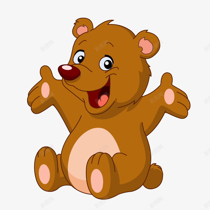 开心的小熊熊png免抠素材_新图网 https://ixintu.com 动物 卡通动物 开心的动物 棕色的小熊 随心所欲