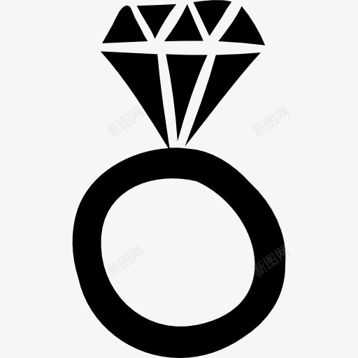 戒指上的大钻石图标png_新图网 https://ixintu.com 婚纱 戒指 订婚结婚 钻石