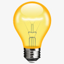 低瓦数家庭用具黄色电灯泡图标高清图片