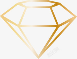 卡通金色钻石框架素材
