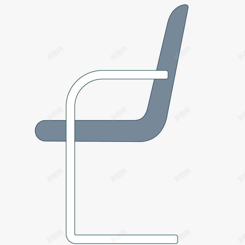 蓝色手绘的办公椅png免抠素材_新图网 https://ixintu.com 办公椅 动漫动画 卡通手绘 椅子 蓝色椅子 装饰图