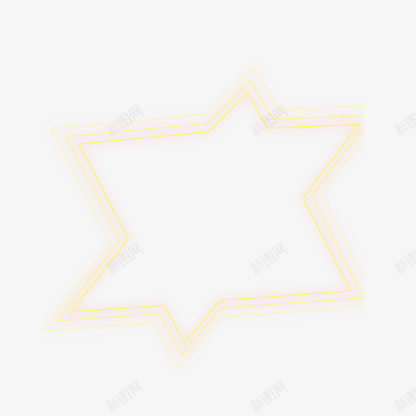 发光星星png免抠素材_新图网 https://ixintu.com 亮星 星星边框 简约 闪亮 黄色