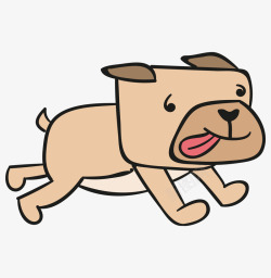 奔跑的的小狗卡通图素材
