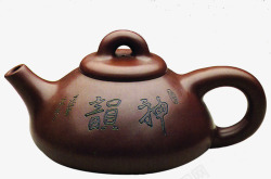 棕色茶壶中国风印章素材