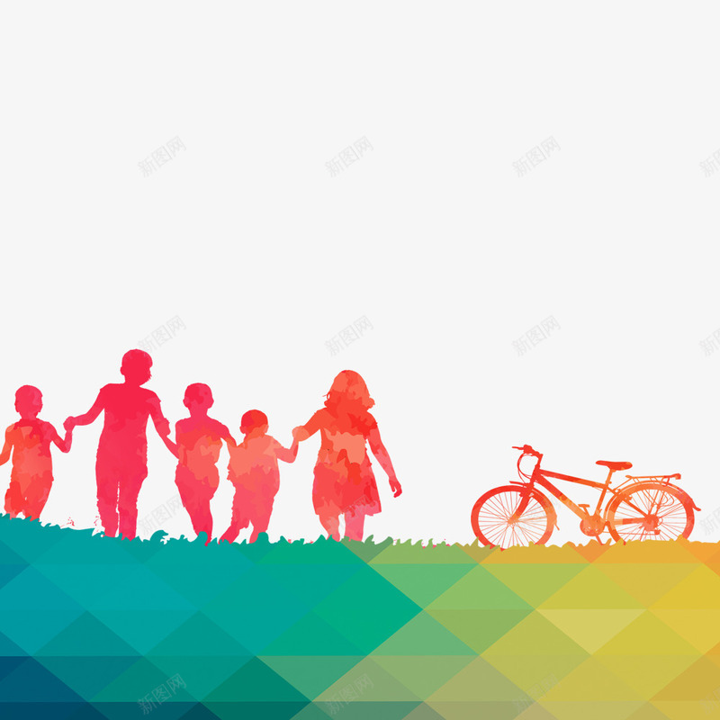 骑行旅游png免抠素材_新图网 https://ixintu.com 低碳生活 低碳节能 全家人 公益 单车 旅行 环保 生态理念 自行车 草地 骑行