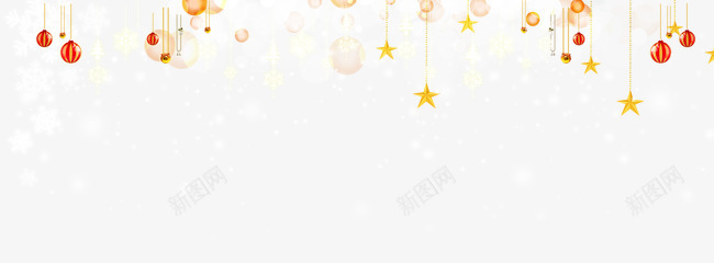 星星和圣诞球png免抠素材_新图网 https://ixintu.com 圣诞球 圣诞节 圣诞节海报装饰 星星挂饰 红色圣诞球 雪花 飘雪