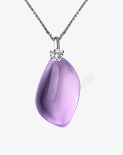 千足项链紫色宝石项链高清图片