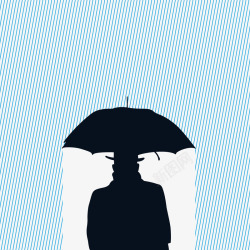 男人打伞雨景高清图片
