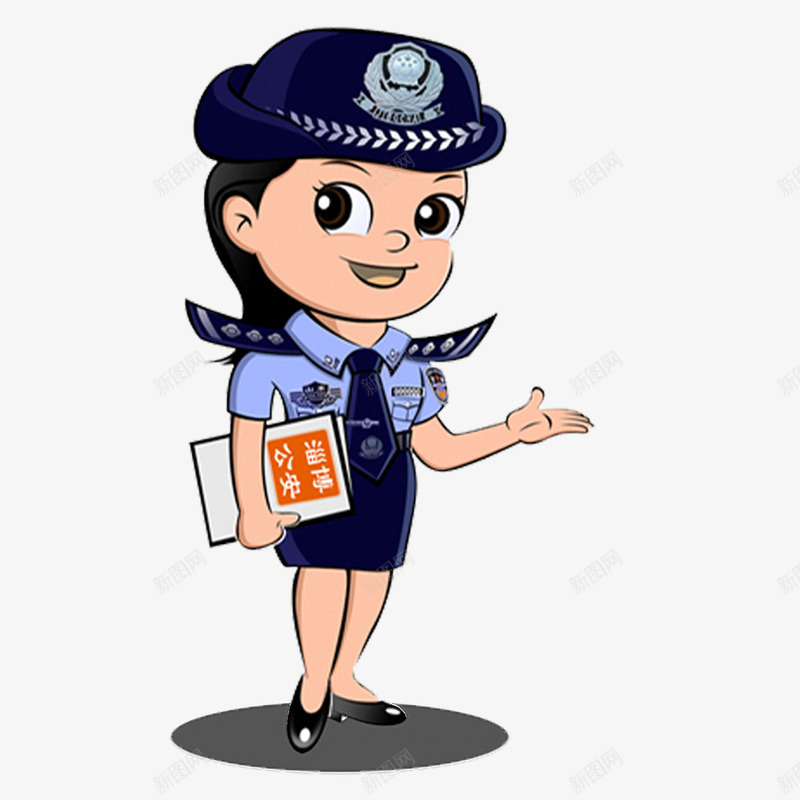 女警元素psd免抠素材_新图网 https://ixintu.com png 元素 卡通 女警 安全员