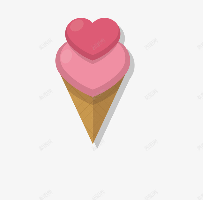 手绘爱心冰淇淋png免抠素材_新图网 https://ixintu.com 冰淇淋 创意 卡通 可爱 彩色图 手绘图 简单 草莓