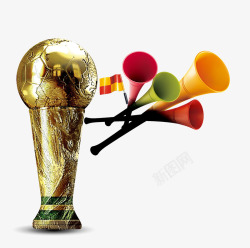 足球喇叭足球世界杯奖杯喇叭高清图片