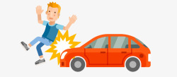 汽车事故汽车碰撞卡通手绘汽车和人交通事故高清图片
