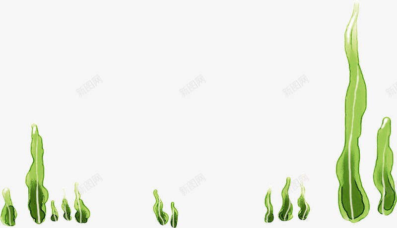 手绘绿色海底植物海藻png免抠素材_新图网 https://ixintu.com 植物 海底 海藻 绿色