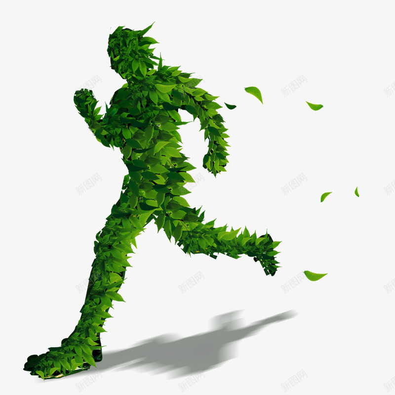 绿色奔跑的人png免抠素材_新图网 https://ixintu.com 叶子 唯美 奔跑 植物 绿色 绿色人物 绿色奔跑 绿色环境