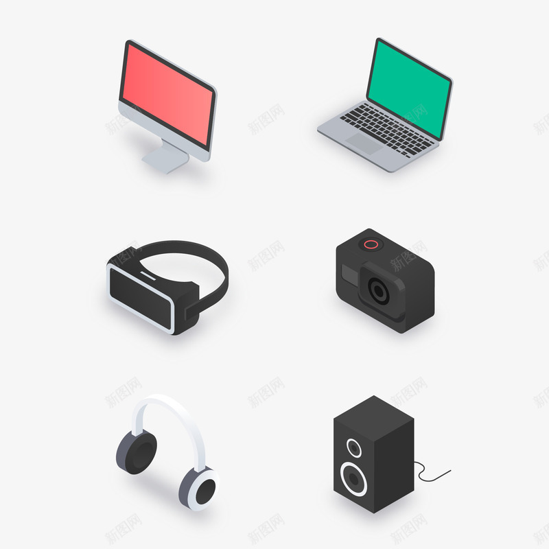 电脑VR音箱耳机矢量图eps免抠素材_新图网 https://ixintu.com VR 免抠图PNG 电脑 耳机 音箱 矢量图