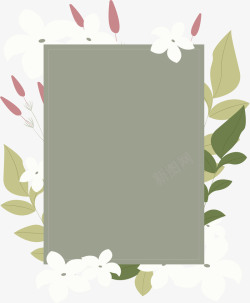 茉莉边框白色茉莉花装饰框矢量图高清图片